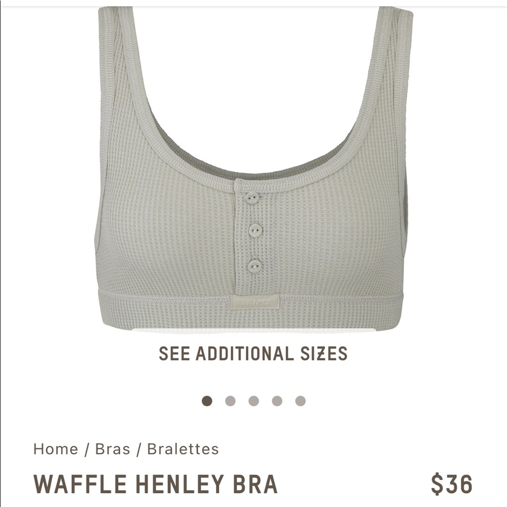 SKIMS Talc Waffle Henley Bra and Biker Short Set